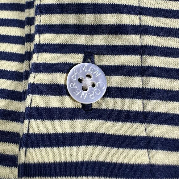 Masters Golf Polo Men’s Medium Authentic Amen Corner Navy Blue & Yellow Striped - Picture 5 of 10